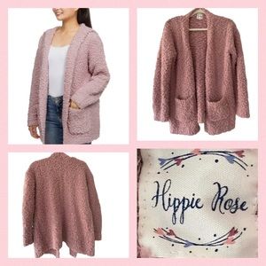 🌸NWT Hippie Rose Soft Mauve Cardigan with Front Pockets Size Medium 🌸